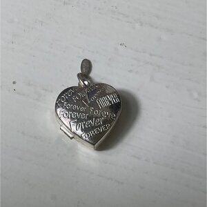 952 Italy Silver Heart Locket Pendant With "Forever" Engraving